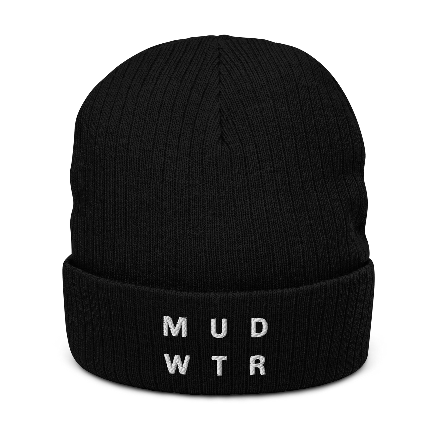 mud-wtr-beanie-j9 ribbed-knit-beanie-black-front-6478f6ebce068.png